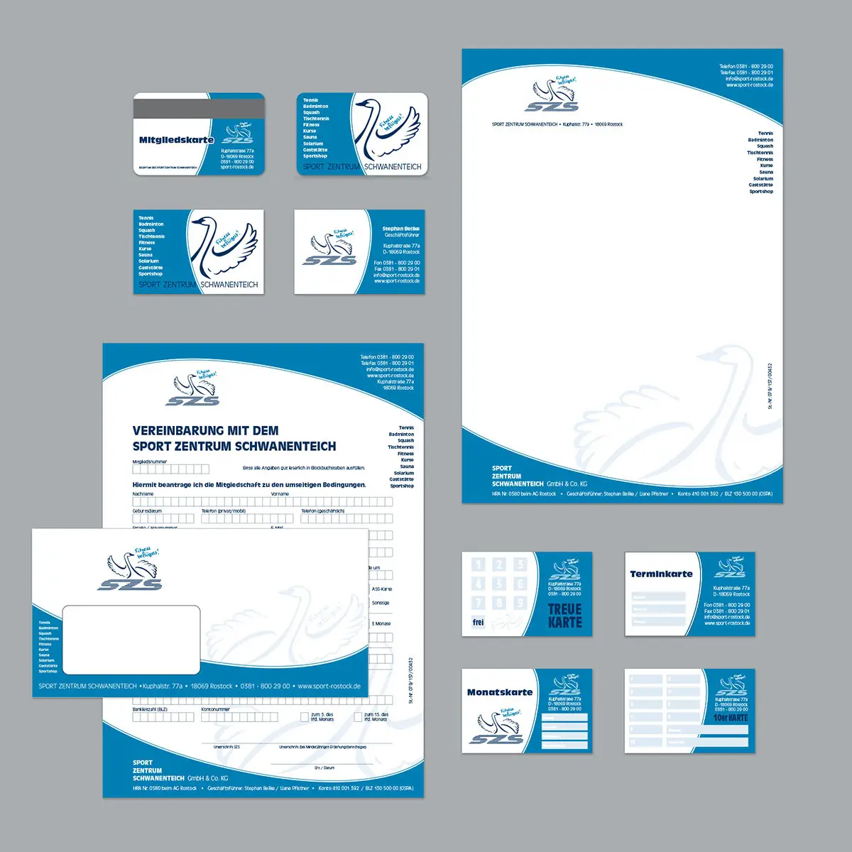 Sport Zentrum Schwanenteich – Corporate Stationery & Formulare.