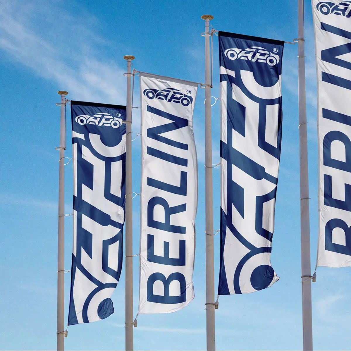 ATP Berlin – Firmenfahnen/Banner im Außenbereich.