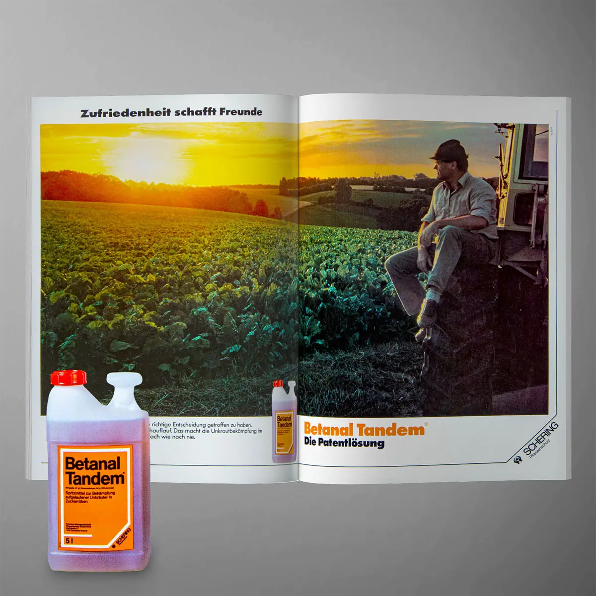 Schering – Zeitungsanzeige »Betanal Tandem« (Herbizid) Infografik/Text.