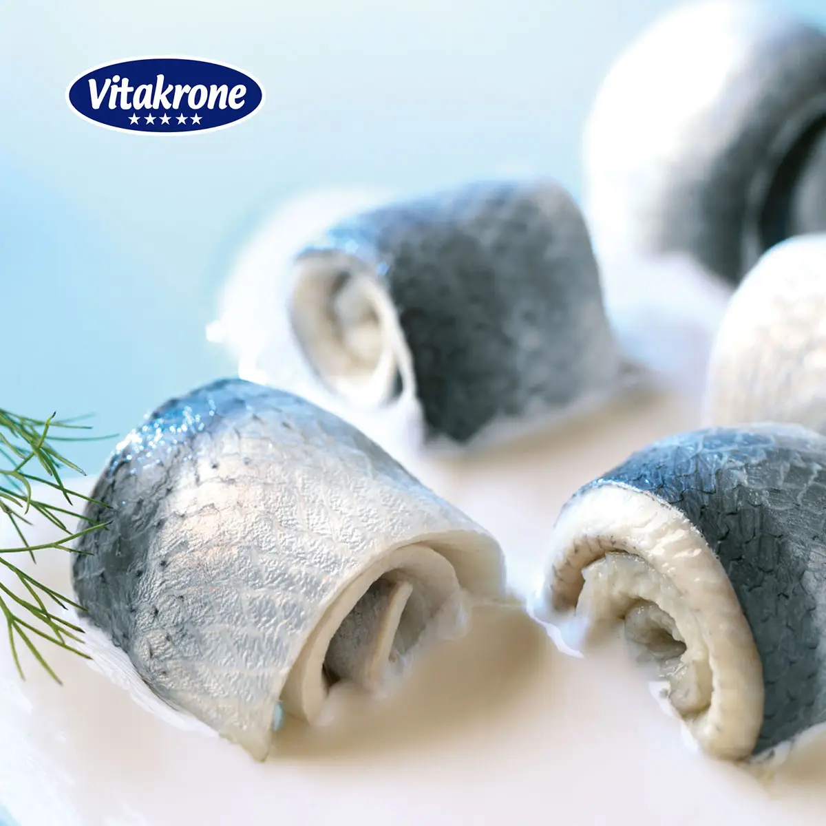 Vitakrone – Produktvisual: Bismarckhering/Heringsfilets in Marinade.