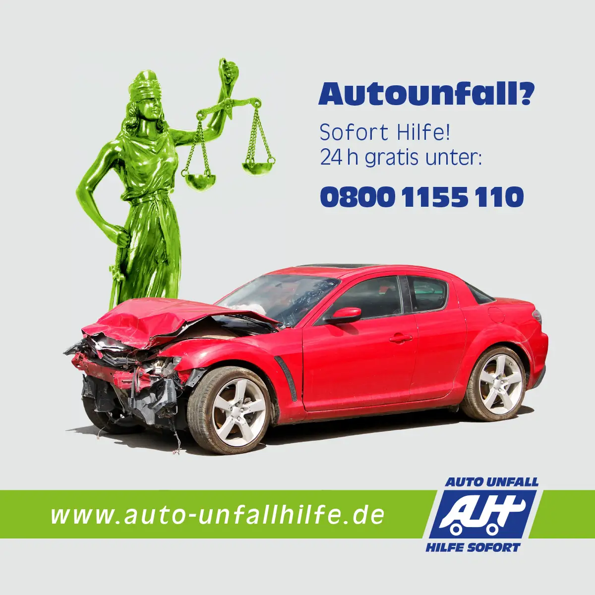 Flipbook Rückseite – Auto Unfall Hilfe Sofort, 24/7, Hotline & Web.