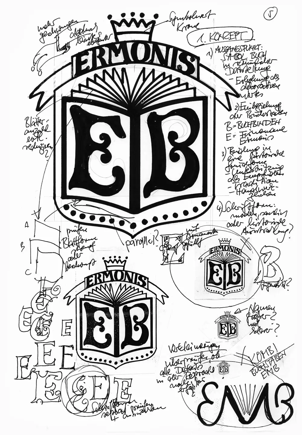 ERMONIS Logo-Skizze 05 – Varianten 1. Konzept.