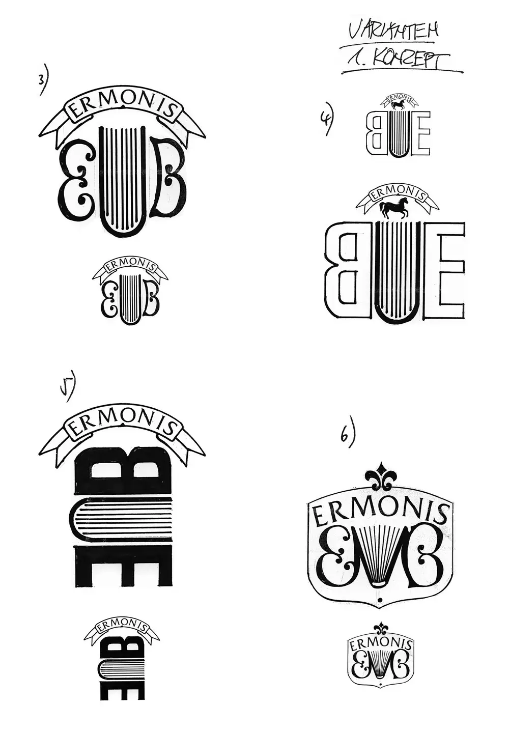 ERMONIS Logo-Skizze 10 – Variantenvergleich & Feinschliff.