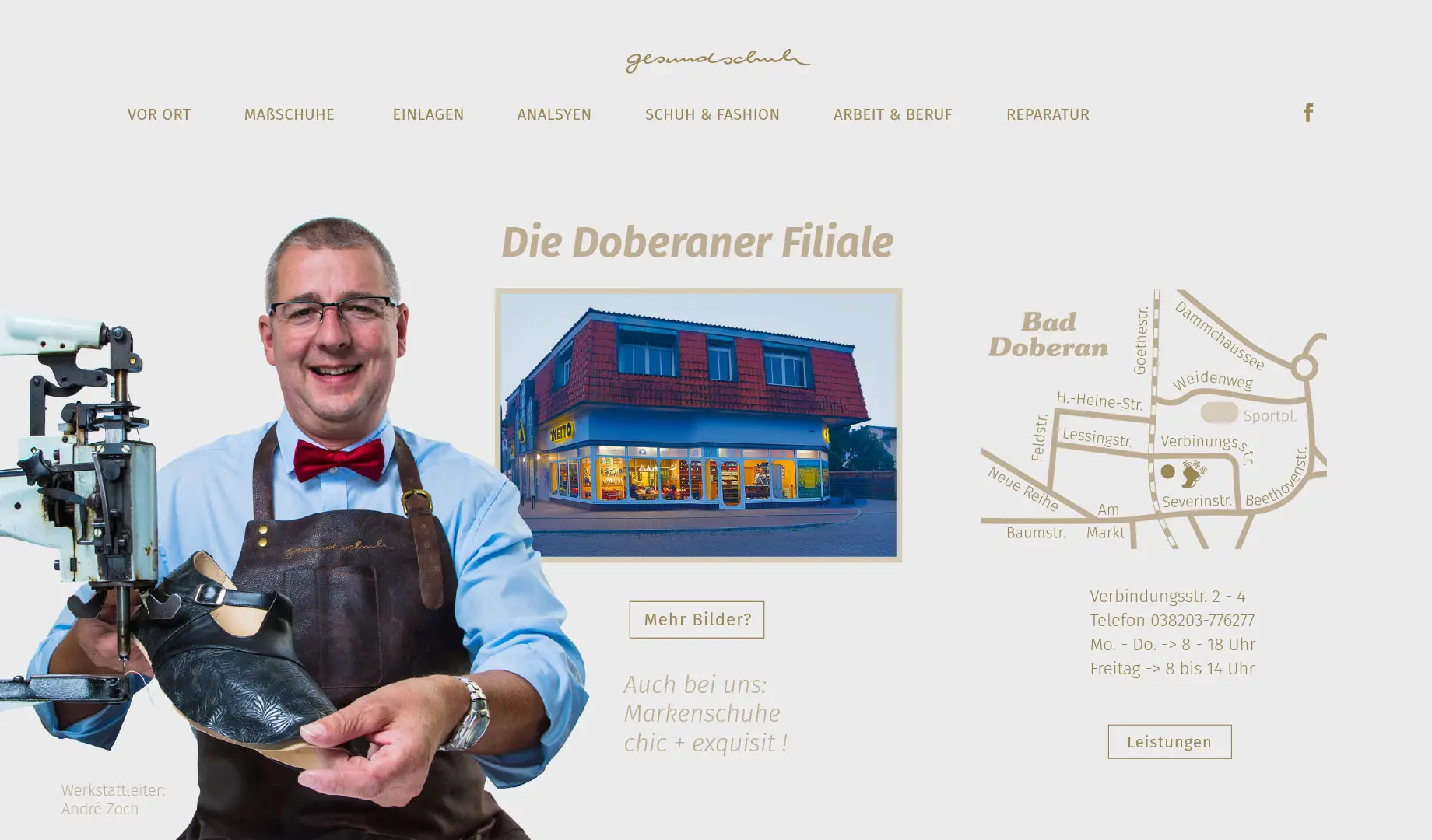 Filialseite Bad Doberan: Verbindungsstraße 2–4.