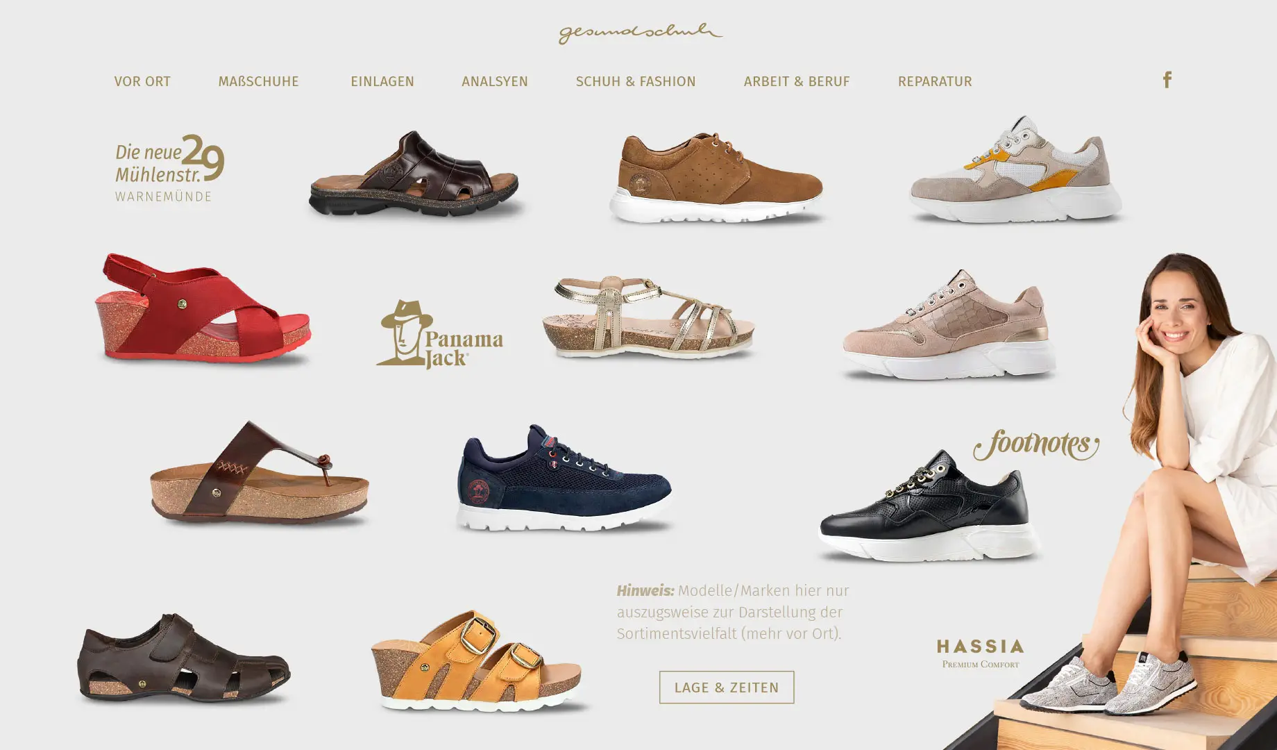 Sneaker, Sandalen & Freizeitschuhe – Lage & Zeiten; Marken Panama Jack, footnotes.